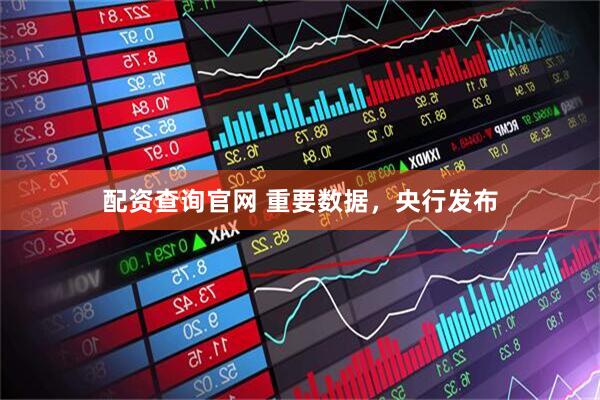 配资查询官网 重要数据，央行发布