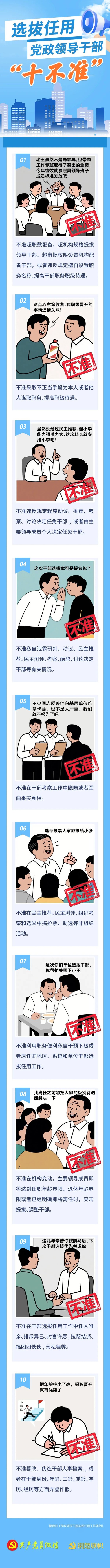 在线配资平台注册 选拔任用党政领导干部“十不准”